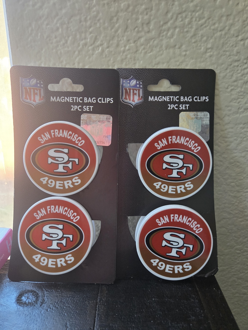 NFL San Francisco 49ers 2 Pack Magnetic Clip Set - Red & Gold